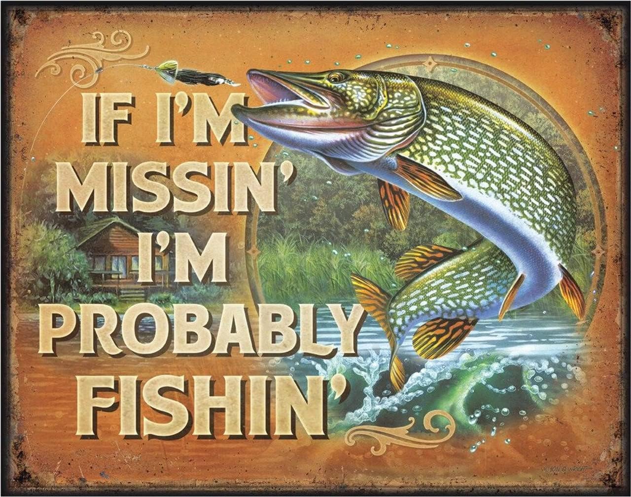 Desperate Enterprises Fishing Tin Signs